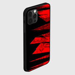 Чехол для iPhone 12 Pro Max Color red black strip, цвет: 3D-черный — фото 2
