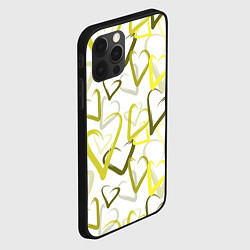 Чехол для iPhone 12 Pro Max Зеленые сердца, цвет: 3D-черный — фото 2