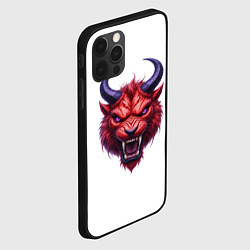 Чехол для iPhone 12 Pro Max Голова злого красного существа с фиолетовыми глаза, цвет: 3D-черный — фото 2