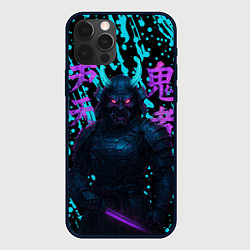 Чехол для iPhone 12 Pro Max Неоновый киберсамурай, цвет: 3D-черный