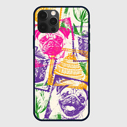 Чехол для iPhone 12 Pro Max Мопс и праздник, цвет: 3D-черный