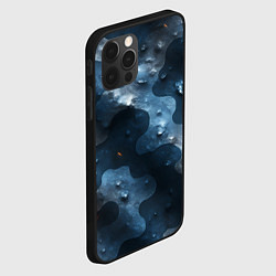 Чехол для iPhone 12 Pro Max Синий камуфляж с каплями, цвет: 3D-черный — фото 2