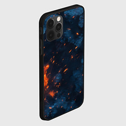 Чехол для iPhone 12 Pro Max Синий камуфляж с искрами, цвет: 3D-черный — фото 2