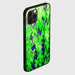 Чехол для iPhone 12 Pro Max Ярко-зелёный стекающая абстаркция, цвет: 3D-черный — фото 2