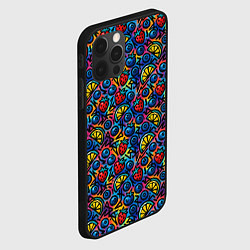 Чехол для iPhone 12 Pro Max Тропические ягоды и фрукты паттерн, цвет: 3D-черный — фото 2