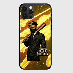 Чехол для iPhone 12 Pro Max XXXTentacion в пиджаке с битой, цвет: 3D-черный