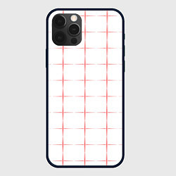 Чехол для iPhone 12 Pro Max Color white red crosses, цвет: 3D-черный