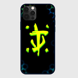 Чехол для iPhone 12 Pro Max Doom соты кислотное лого, цвет: 3D-черный
