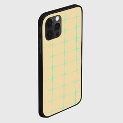 Чехол для iPhone 12 Pro Max Color beige green crosses, цвет: 3D-черный — фото 2