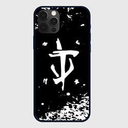 Чехол для iPhone 12 Pro Max Doom белый всплеск красок, цвет: 3D-черный