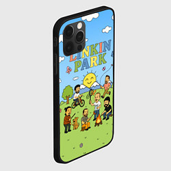 Чехол для iPhone 12 Pro Max Linkin Park мультяшный стиль на поляне, цвет: 3D-черный — фото 2