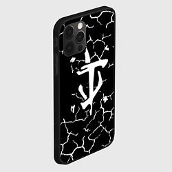 Чехол для iPhone 12 Pro Max Doom трещины текстура, цвет: 3D-черный — фото 2
