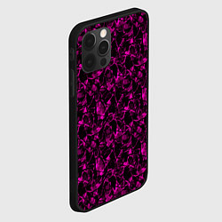 Чехол для iPhone 12 Pro Max Черно бордовый абстрактный узор, цвет: 3D-черный — фото 2