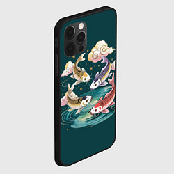 Чехол для iPhone 12 Pro Max Рыбы в облаках над прудом, цвет: 3D-черный — фото 2