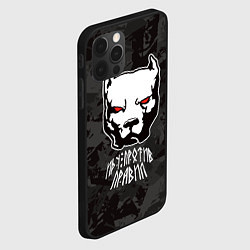 Чехол для iPhone 12 Pro Max Белый питбуль - иду против правил, цвет: 3D-черный — фото 2