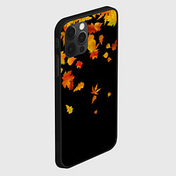 Чехол для iPhone 12 Pro Max Осенние листья на черном, цвет: 3D-черный — фото 2