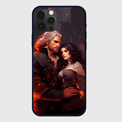 Чехол для iPhone 12 Pro Max Йеннифэр и Ведьмак среди огня, цвет: 3D-черный
