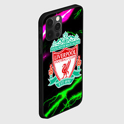 Чехол для iPhone 12 Pro Max Liverpool неоновые молнии, цвет: 3D-черный — фото 2