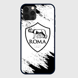 Чехол для iPhone 12 Pro Max ROMA черно белые штрихи, цвет: 3D-черный