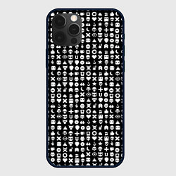 Чехол для iPhone 12 Pro Max Любовь смерть и роботы, глитч символ паттерн, цвет: 3D-черный