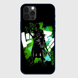 Чехол для iPhone 12 Pro Max One Piece силуэт Ророноа Зоро, цвет: 3D-черный