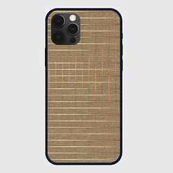 Чехол для iPhone 12 Pro Max Жёлто-бежевый однотонная текстура с полосами, цвет: 3D-черный