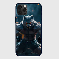 Чехол для iPhone 12 Pro Max Агрессивный волк боец, цвет: 3D-черный