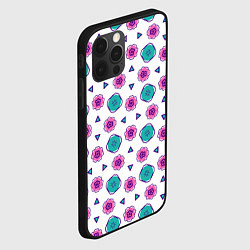 Чехол для iPhone 12 Pro Max Цветочно-геометрический паттерн, цвет: 3D-черный — фото 2