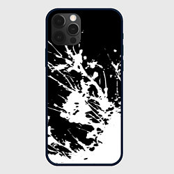Чехол для iPhone 12 Pro Max Взрывная белая краска на чёрном, цвет: 3D-черный