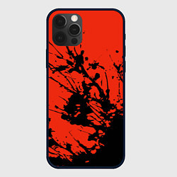 Чехол для iPhone 12 Pro Max Взрыв чёрной краски на красно-оранжевом, цвет: 3D-черный
