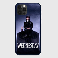 Чехол для iPhone 12 Pro Max Уэнсдей и вещь на могиле Wednesday, цвет: 3D-черный