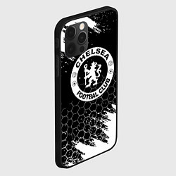Чехол для iPhone 12 Pro Max Челси соты черно белые краски, цвет: 3D-черный — фото 2
