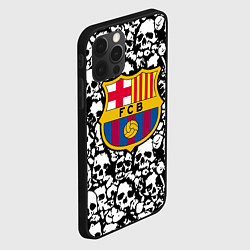 Чехол для iPhone 12 Pro Max Barcelona черно белые черепа, цвет: 3D-черный — фото 2