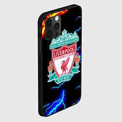 Чехол для iPhone 12 Pro Max Ливерпуль шторм молнии, цвет: 3D-черный — фото 2