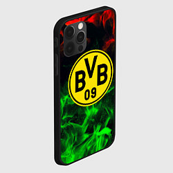 Чехол для iPhone 12 Pro Max Borussia красно зеленый огонь, цвет: 3D-черный — фото 2