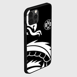 Чехол для iPhone 12 Pro Max Borussia дракон белый, цвет: 3D-черный — фото 2