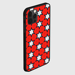 Чехол для iPhone 12 Pro Max Звезды на красном, цвет: 3D-черный — фото 2