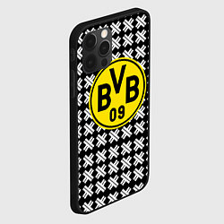 Чехол для iPhone 12 Pro Max Borussia pattern geometry, цвет: 3D-черный — фото 2