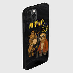 Чехол для iPhone 12 Pro Max Ленивцы группа Nirvana, цвет: 3D-черный — фото 2