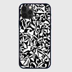 Чехол для iPhone 12 Pro Max Чёрно-белый паттерн абстракция, цвет: 3D-черный