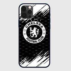 Чехол для iPhone 12 Pro Max Chelsea штрихи красок текстура, цвет: 3D-черный