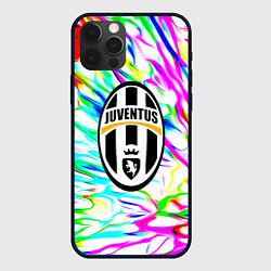 Чехол для iPhone 12 Pro Max Ювентус жидкие краски текстура, цвет: 3D-черный