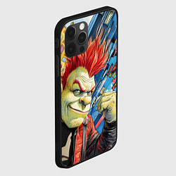 Чехол для iPhone 12 Pro Max Панк Шрек на фоне домов, цвет: 3D-черный — фото 2