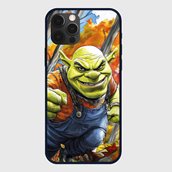 Чехол для iPhone 12 Pro Max Шрек в осеннем лесу, цвет: 3D-черный