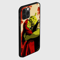 Чехол для iPhone 12 Pro Max Шрек и Фиона обнимаются в осеннем лесу, цвет: 3D-черный — фото 2
