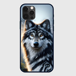 Чехол для iPhone 12 Pro Max Морда волка - Россия, цвет: 3D-черный