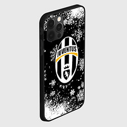 Чехол для iPhone 12 Pro Max Ювентус белые снежинки краски, цвет: 3D-черный — фото 2