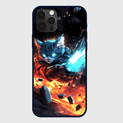 Чехол для iPhone 12 Pro Max Кот в космосе киберпанк, цвет: 3D-черный