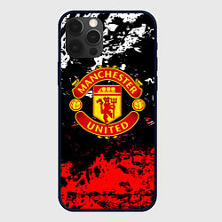 Чехол для iPhone 12 Pro Max Манчестер Юнайтед краски, цвет: 3D-черный