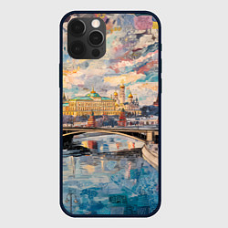 Чехол для iPhone 12 Pro Max Зимняя Москва с абстрактным небом, цвет: 3D-черный
